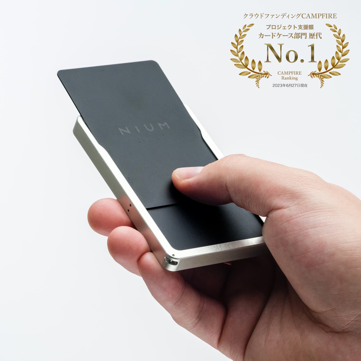 NIUM CLASSIC Men's Card Case Frame Type "Machined Aluminum" Made in Japan Thin Cashless Wallet
